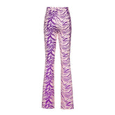 Zebra Pattern Flare High Waist Pants