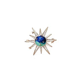 Zircon Sun Star Suit Brooch