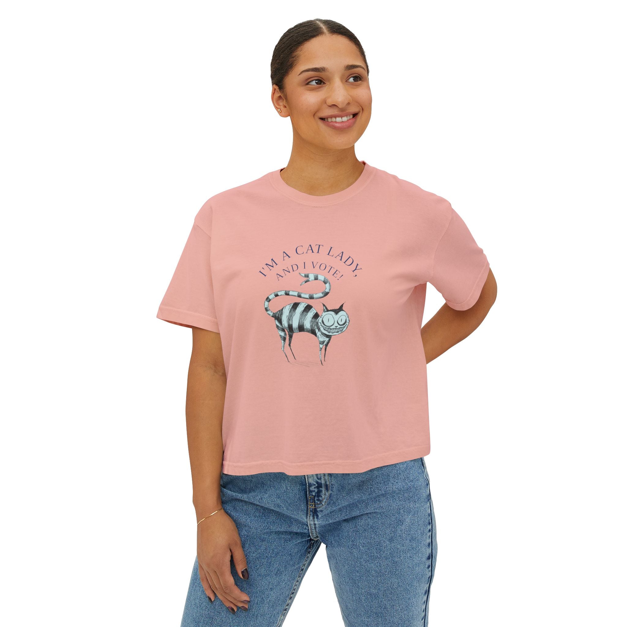 Im Cat Lady I Vote Cropped Short Sleeve T Shirt