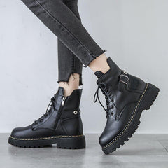 Black PU Vegan Leather Boots