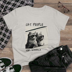 Cat People For Kamala Round Neck Short Sleeve TShirt