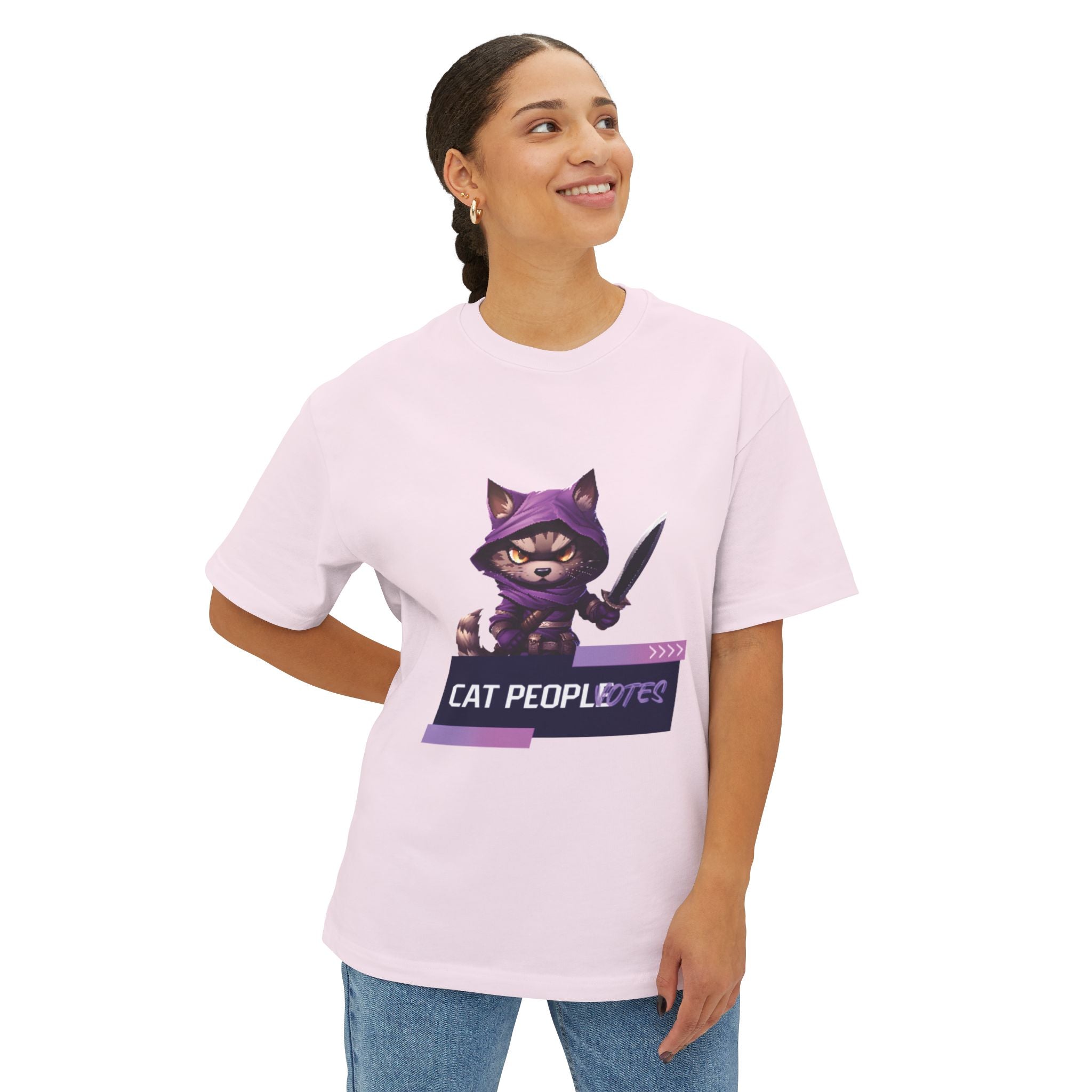 Cat People Votes Oversized Short Sleeve TShirt