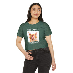 Cat Ladies For Kamala Round Neck Cropped T Shirt