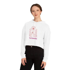 Woman Up For Kamala Long Sleeve Cropped Hooded Sweatshirt