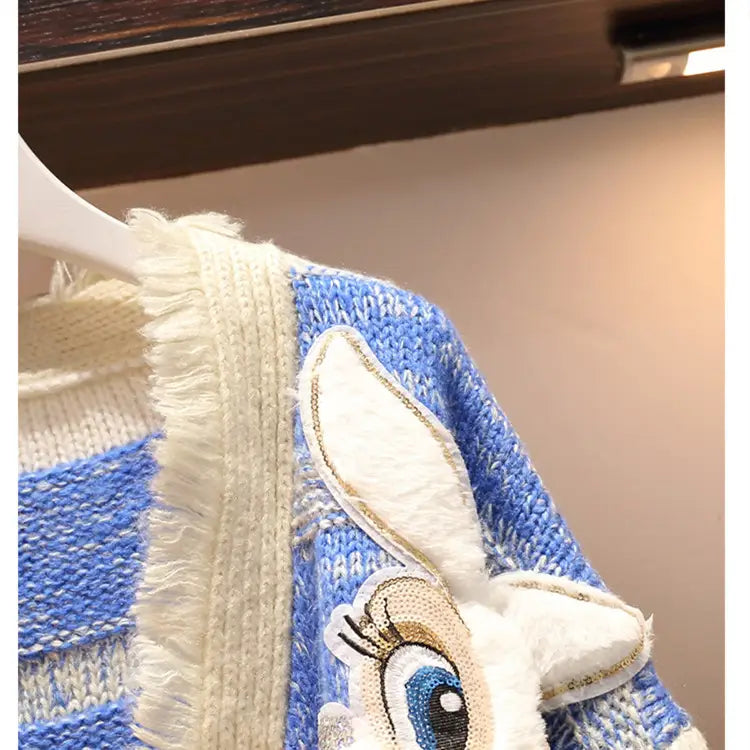 Kawaii Rabbit Knitted Cardigan Sweater