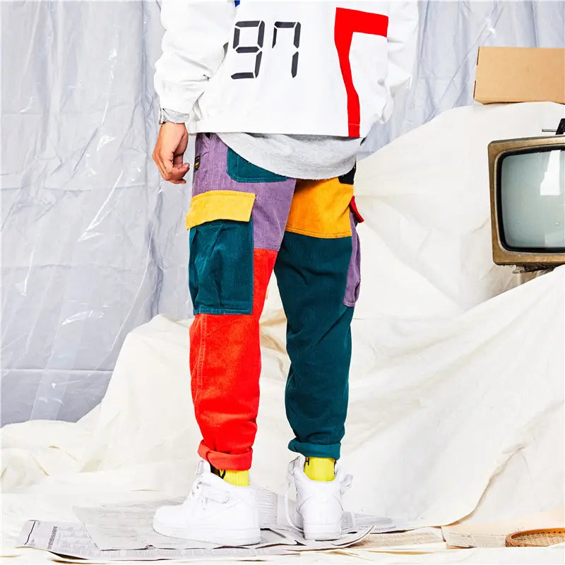 Patchwork Color Block Joggers Pants