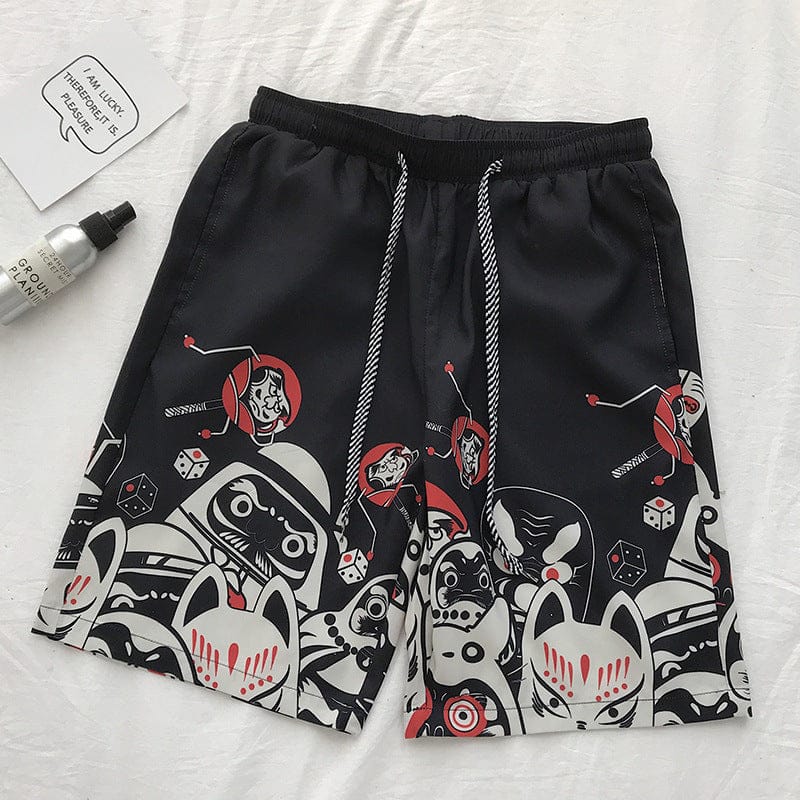 Daruma, pantalones cortos de playa amuleto japonés