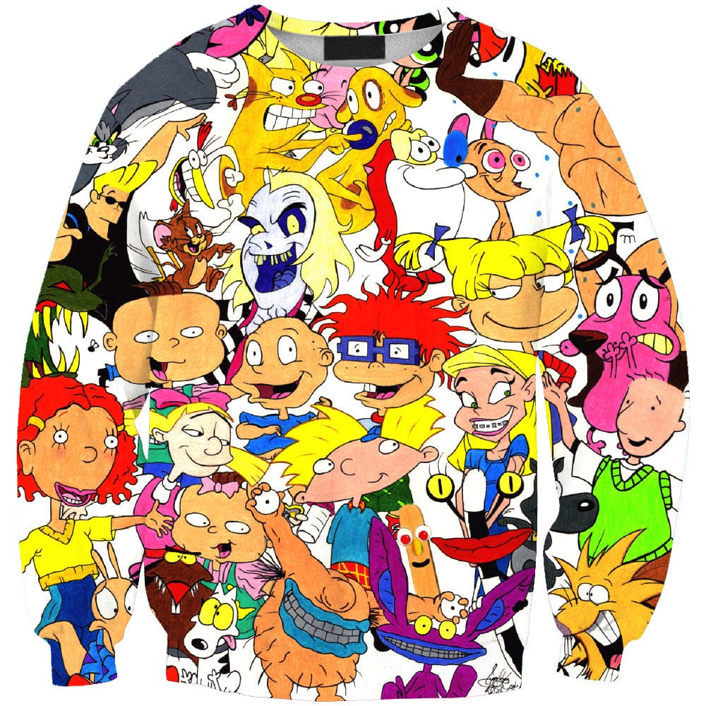 Sudadera suelta con dibujos animados de personajes de Nickelodeon