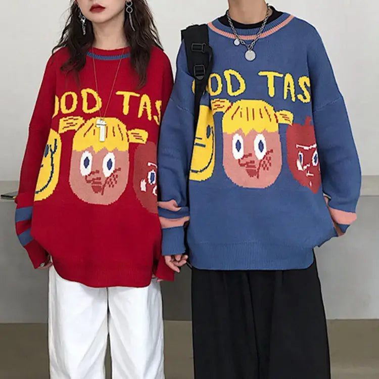 Cartoon Girl Ood Tas Knitted Sweater