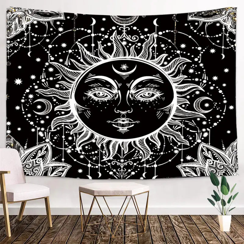 Galaxy Moon & Sun Wall Tapestry