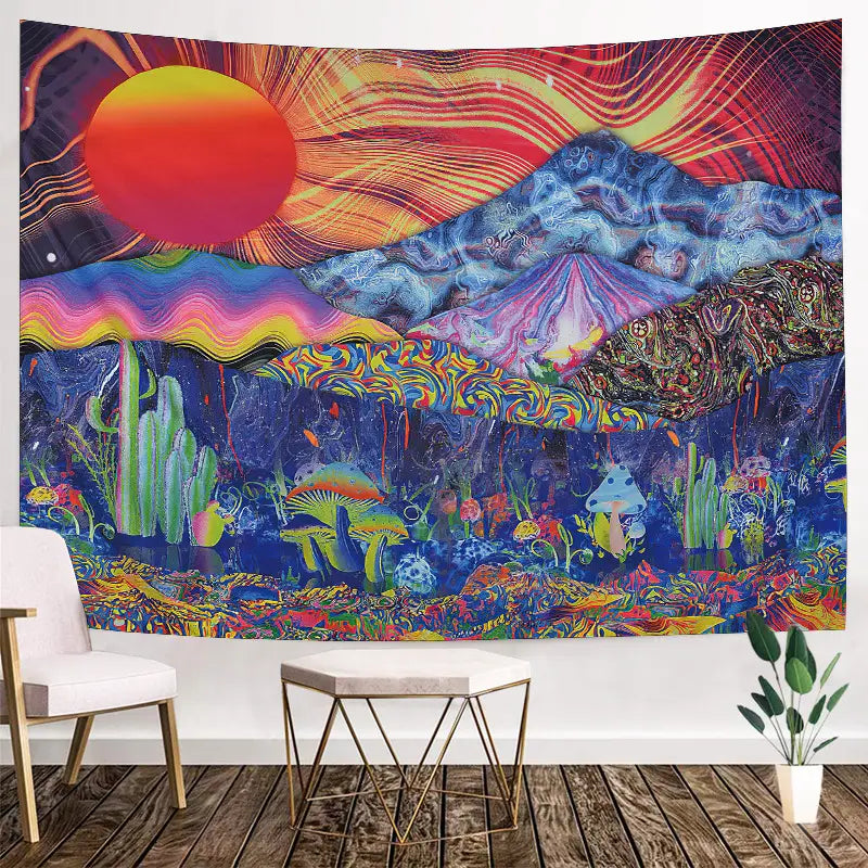 Full Color mountain Landscape Tapestry