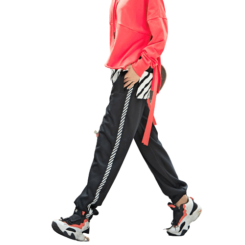 Pantalones sueltos de skate con rayas verticales