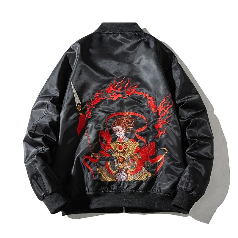 Bomberjacke mit Samurai-Stickerei