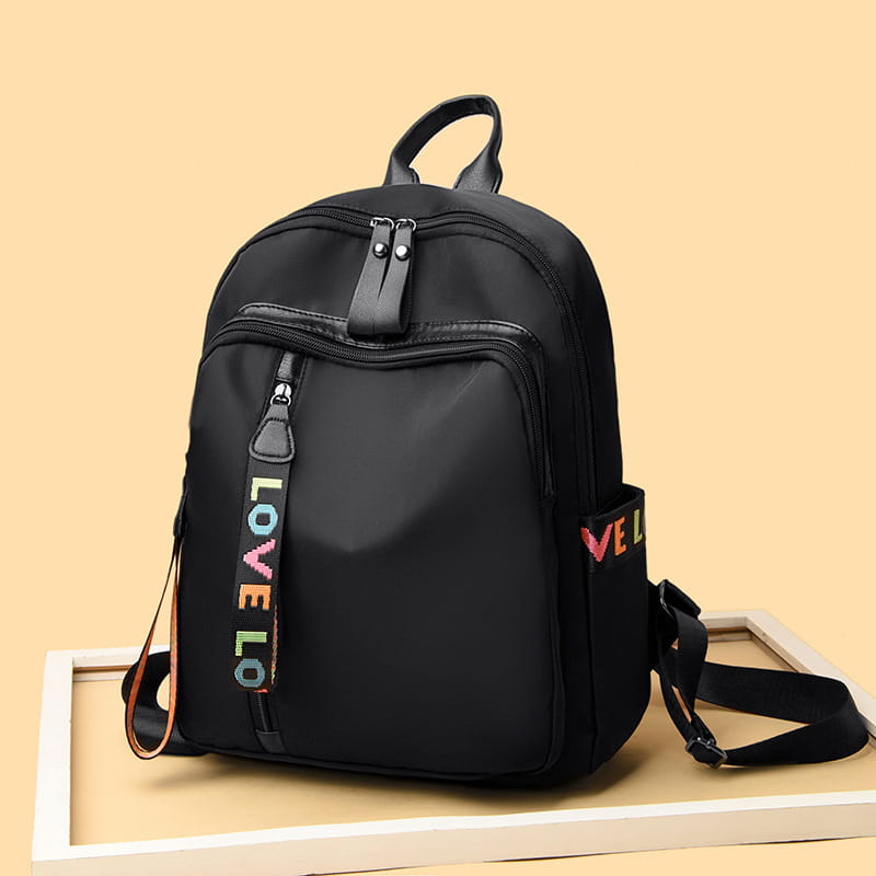 Love Black PU Leather Vegan Backpack