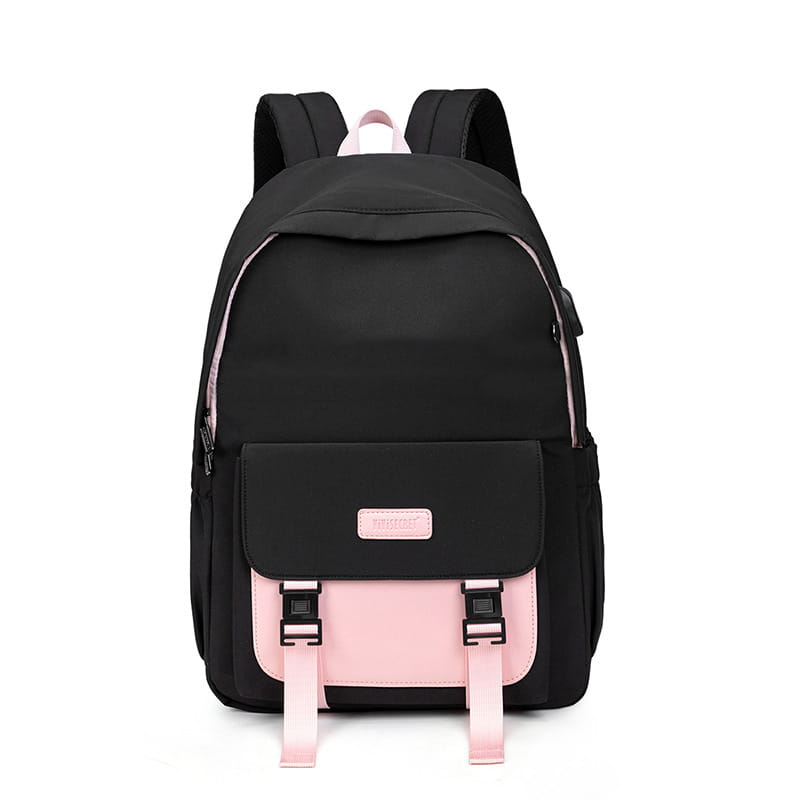 Solid Contrast Color Backpack