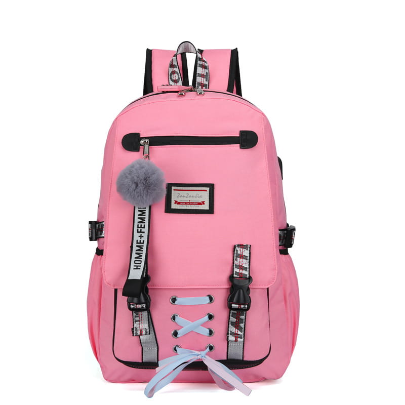 Aesthetic Solid Color Korean Backpack