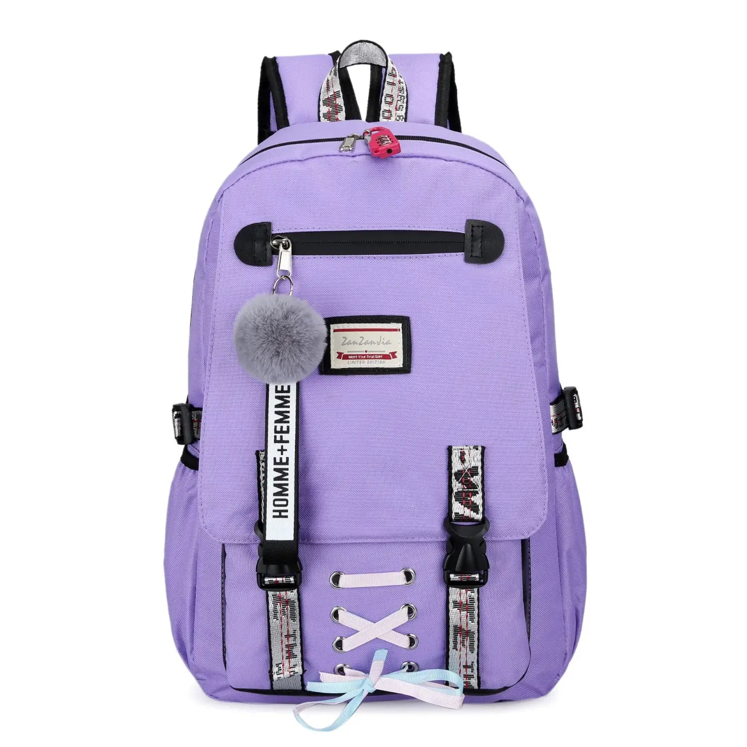 Aesthetic Solid Color Korean Backpack