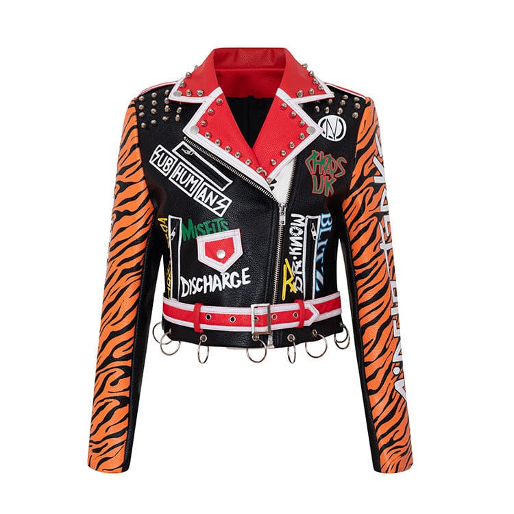 Tiger Rock Motorcycle PU Vegan Leather Jacket