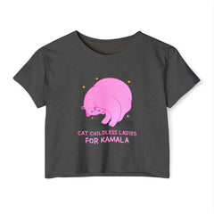 Cat Childless Ladies For Kamala Round Neck Cropped T Shirt