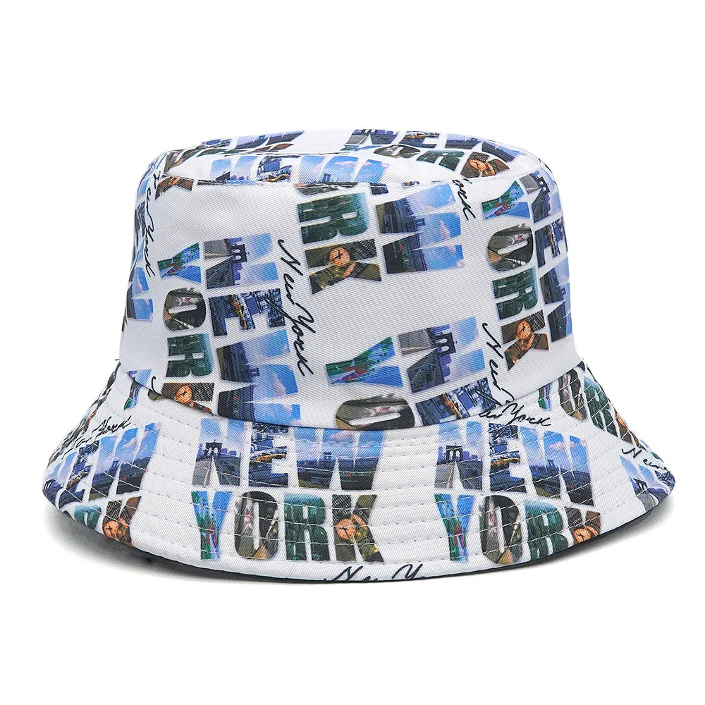 Reversible Bucket Hats With Football Flags Print