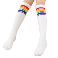 Thumbnail for Stripe Up Knee High Socks - White.