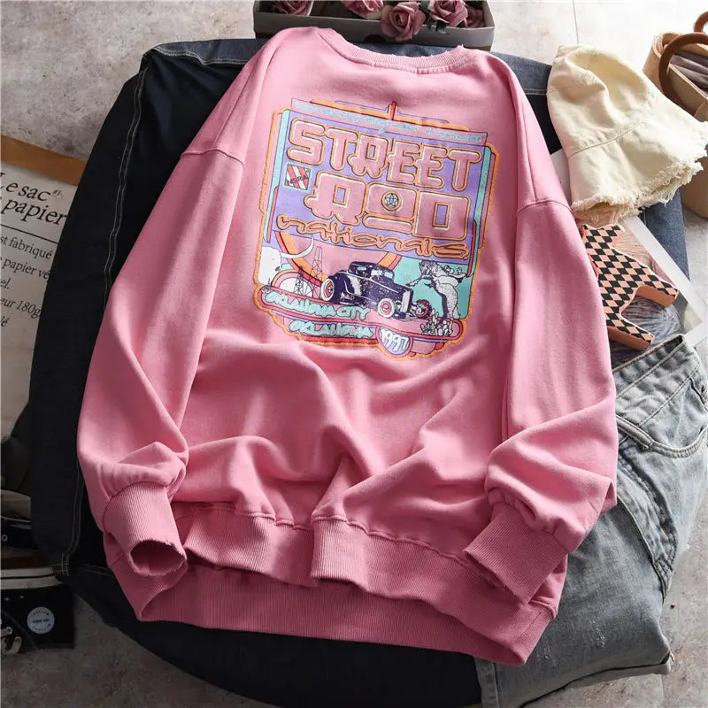 1997 Street Rod Nationals Vintage Sweatshirt Pink / velvet