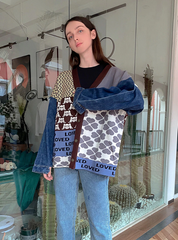 Vintage Knitted Patchwork Cardigan Sweater