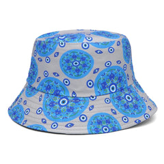 Reversible bucket hats with Turkish Eye print Clover