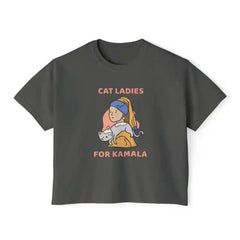 Cat Ladies For Kamala Cropped Short Sleeve T Shirt