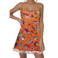 Thumbnail for Backless Chain Straps Sequin Dress