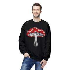 Thick Mushroom 3D applique Black Oversize Sweatshirt