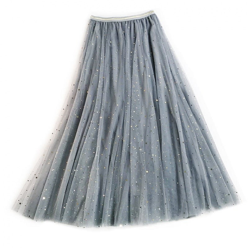 Mesh Embroidery Star Skirt