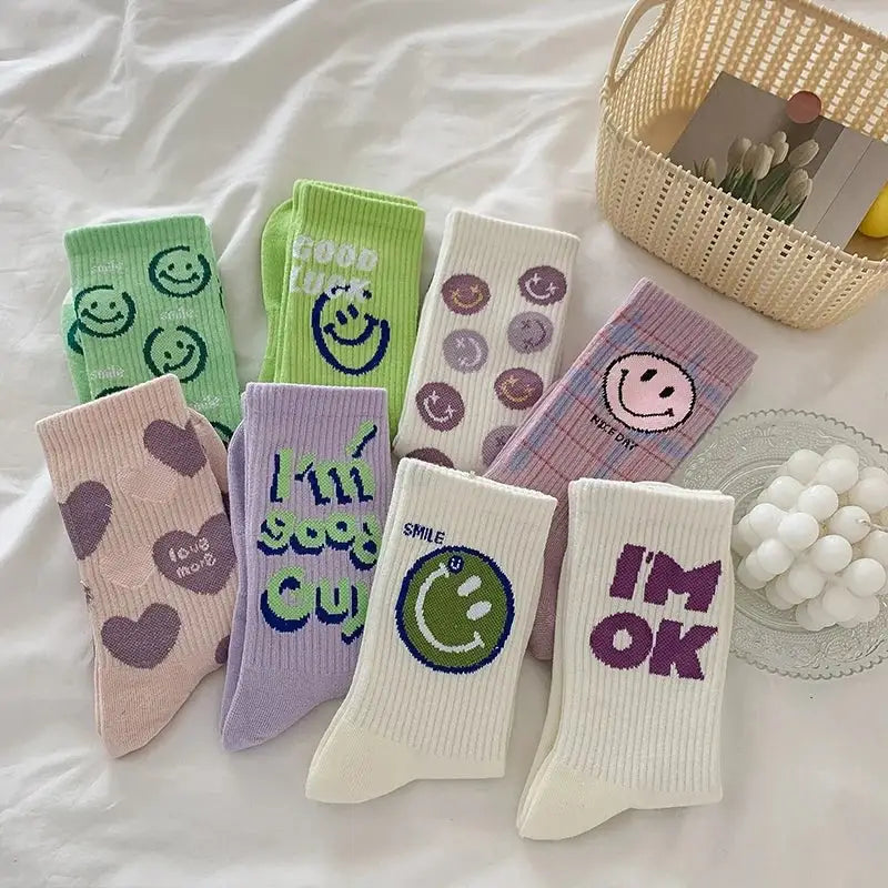 3 Pairs Set Funny Cartoon Kawaii Socks