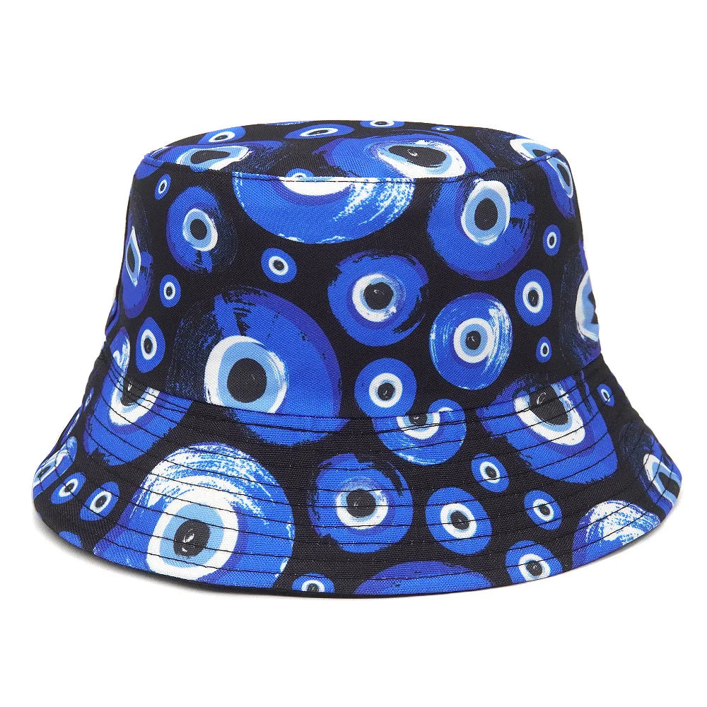 Reversible bucket hats with Turkish Eye print Clover