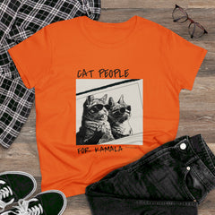 Cat People For Kamala Round Neck Short Sleeve TShirt