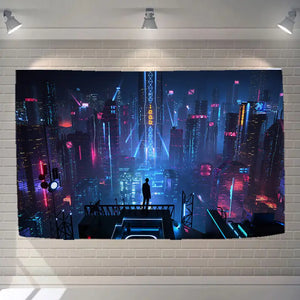 Cyberpunk style hanging printed big wall cloth