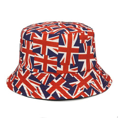 Reversible Bucket Hats With Football Flags Print