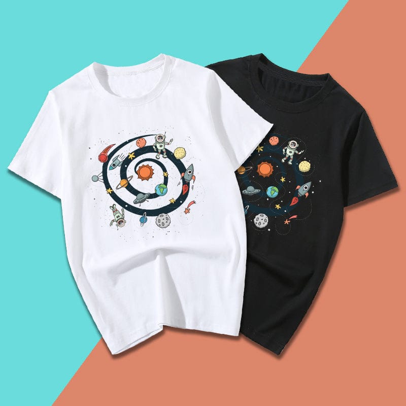 Camiseta de dibujos animados del sistema solar
