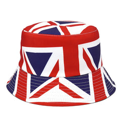 Reversible Bucket Hats With Football Flags Print