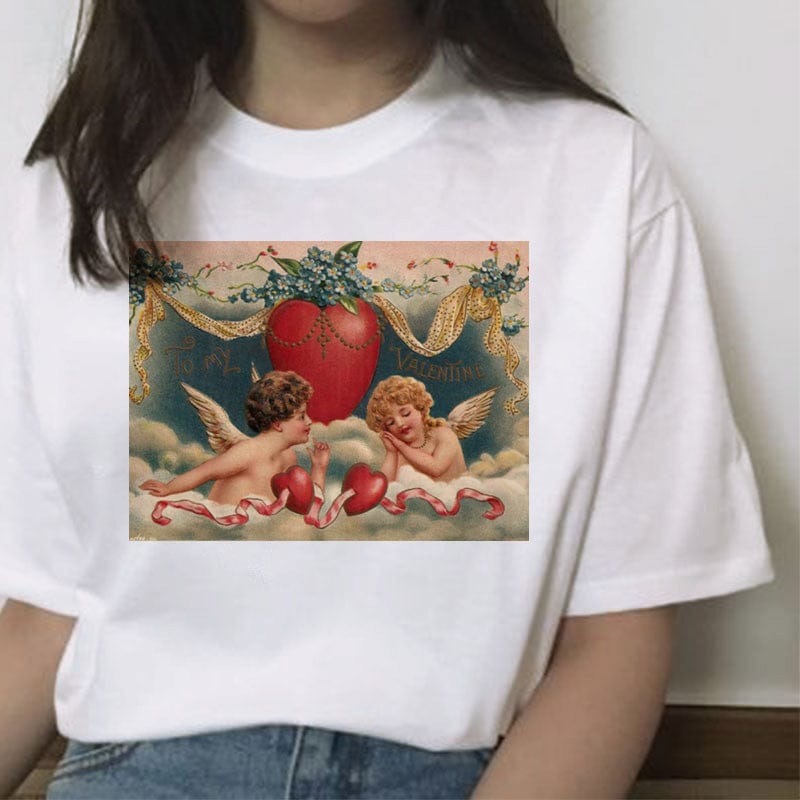 Weiches, ästhetisches T-Shirt aus der Angels Collection
