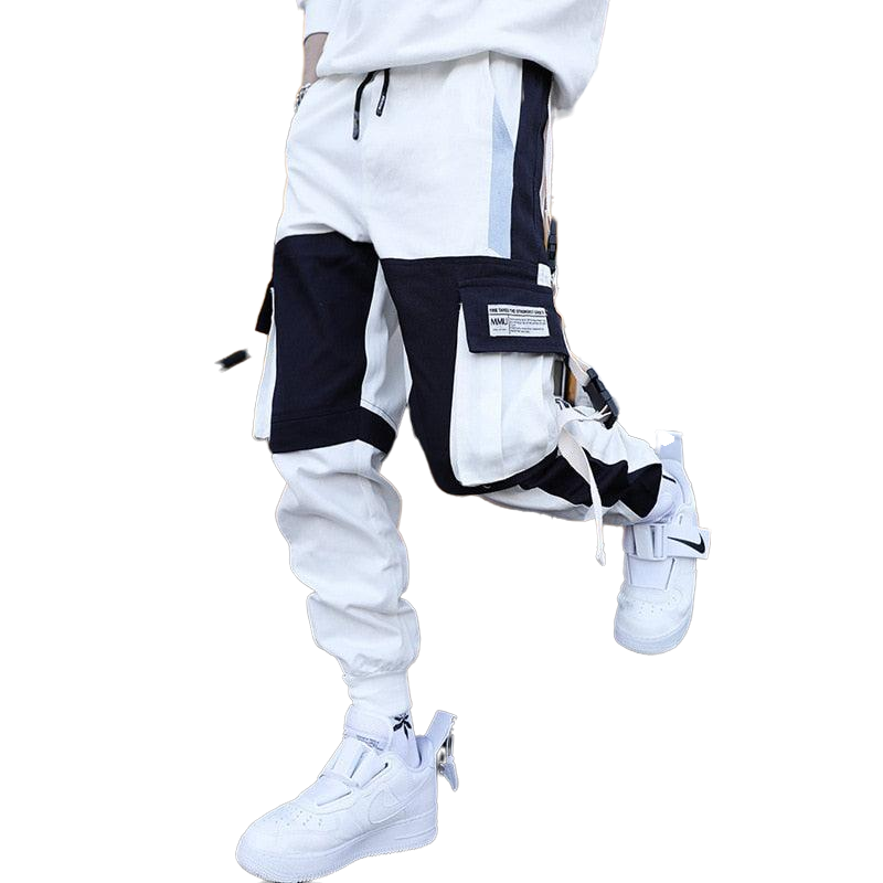 Black and White Loose Cargo Pants - & / S