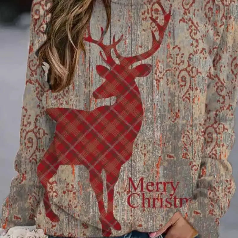 3D Christmas Printing Sweatshirt for Holiday Outfits Gray