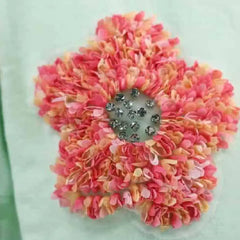 3D Knitted Flower Short Sleeve Sweater for Women