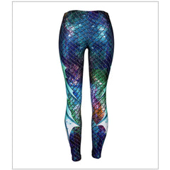 3D Mermaid Fish Scale Print Leggings