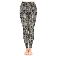 3D Punk Skeleton Leggings for Travel and Sports Grey..