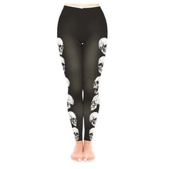 3D Punk Skeleton Leggings for Travel and Sports Grey.