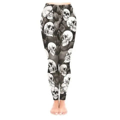 3D Punk Skeleton Leggings for Travel and Sports White