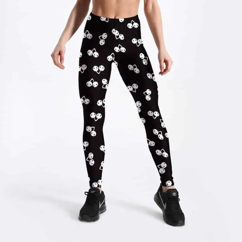 3D Skull Pattern Leggings Vintage Style Activewear