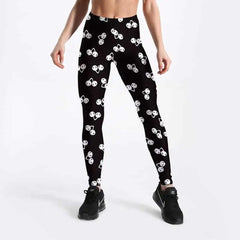 3D Skull Pattern Leggings Vintage Style Activewear