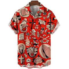 3D Tiger Graphic Animal Elements Print Short Sleeve Shirt